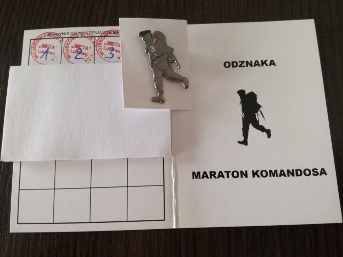 odznaka maraton komandosa numer 3, 4