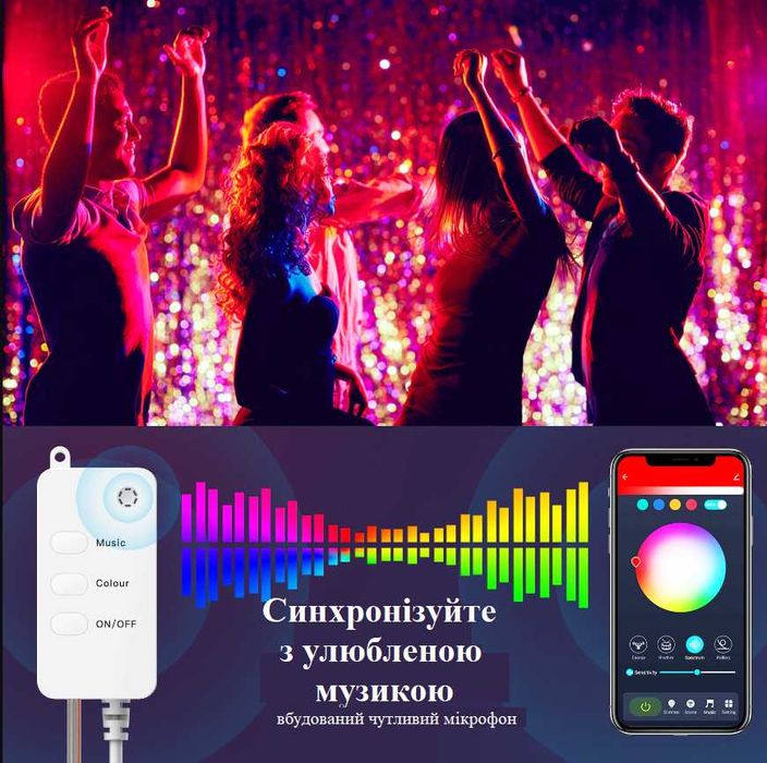 Казковий нічник, розумна WiFi гірлянда, 10 м 66 ліхтариків, подарунок