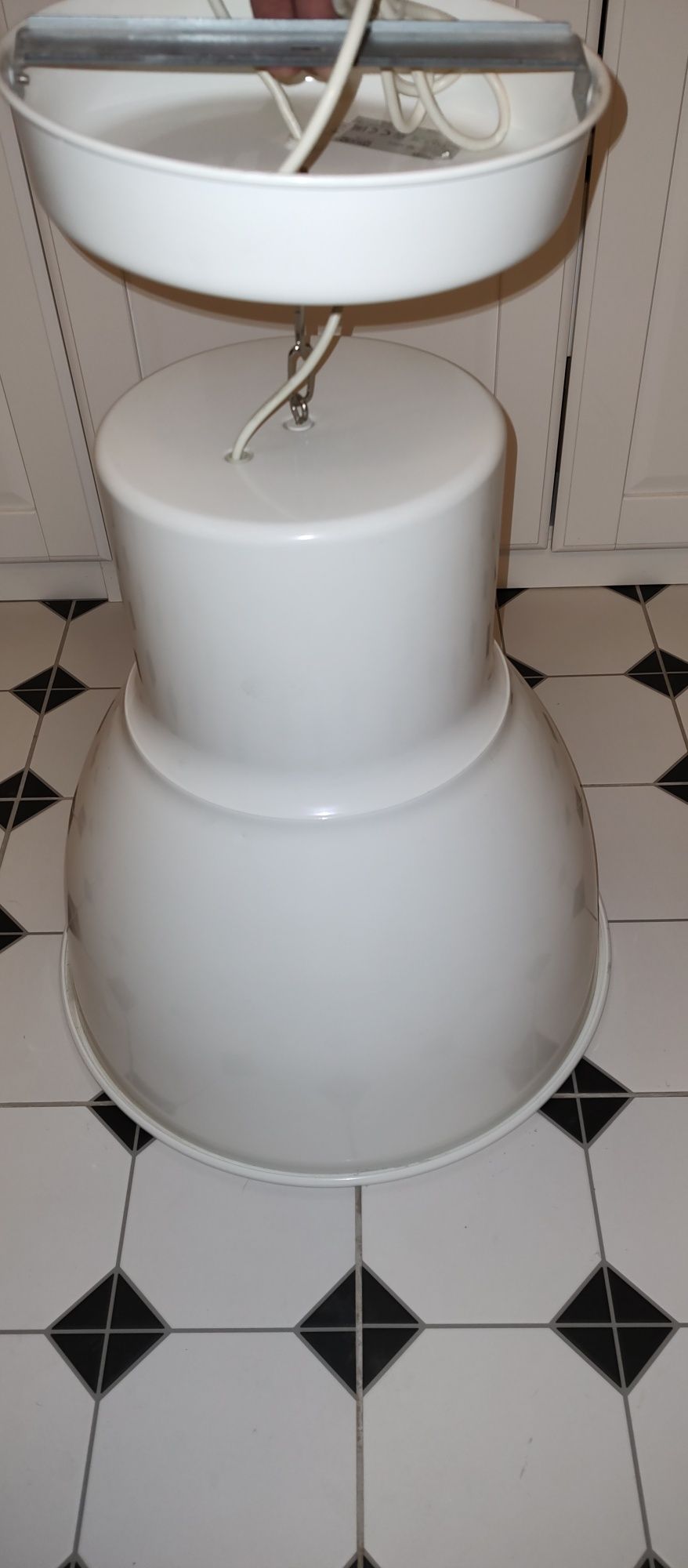 Lampa loft industrialna wisząca hektar ikea kremowa offwhite duża