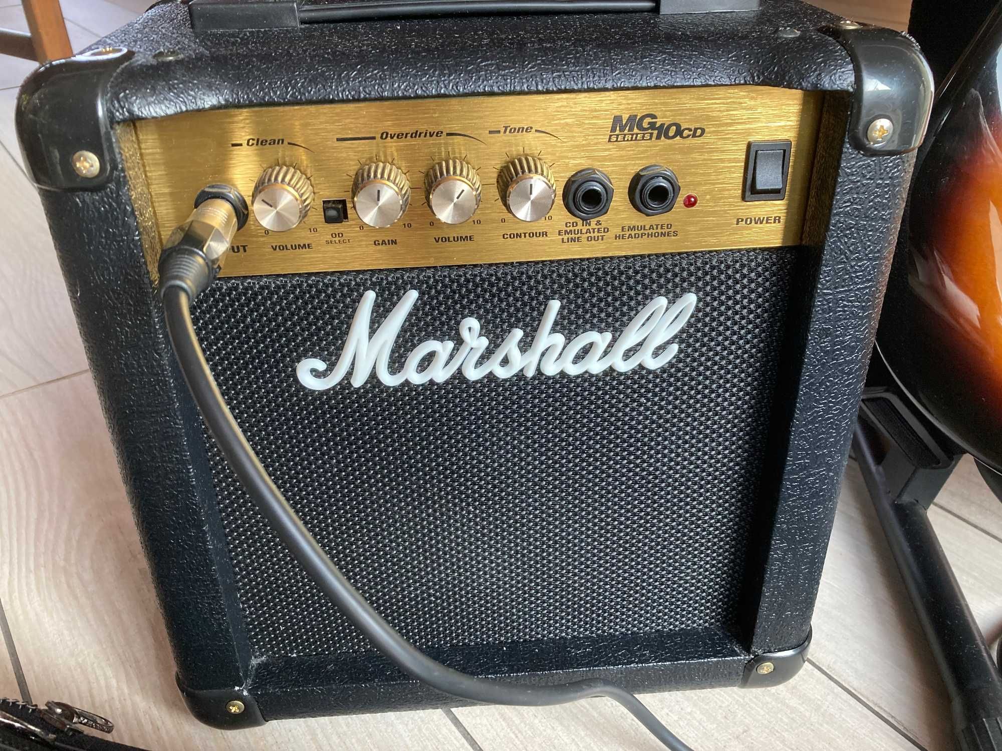 Gitara elektryczna Cort + Marshall + stojak + pokrowiec - idealny stan