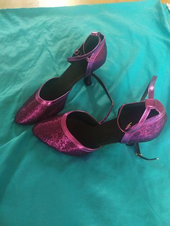 Туфли бальные фиолетовый лазер