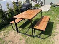 Комплект садової мебелі в стилі лофт Home Fest Craft стіл та 2 лавки