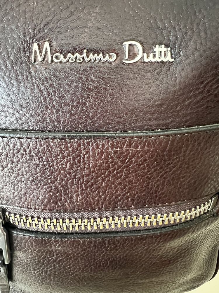 Massimo dutti мужская кожаная сумка через плечо.