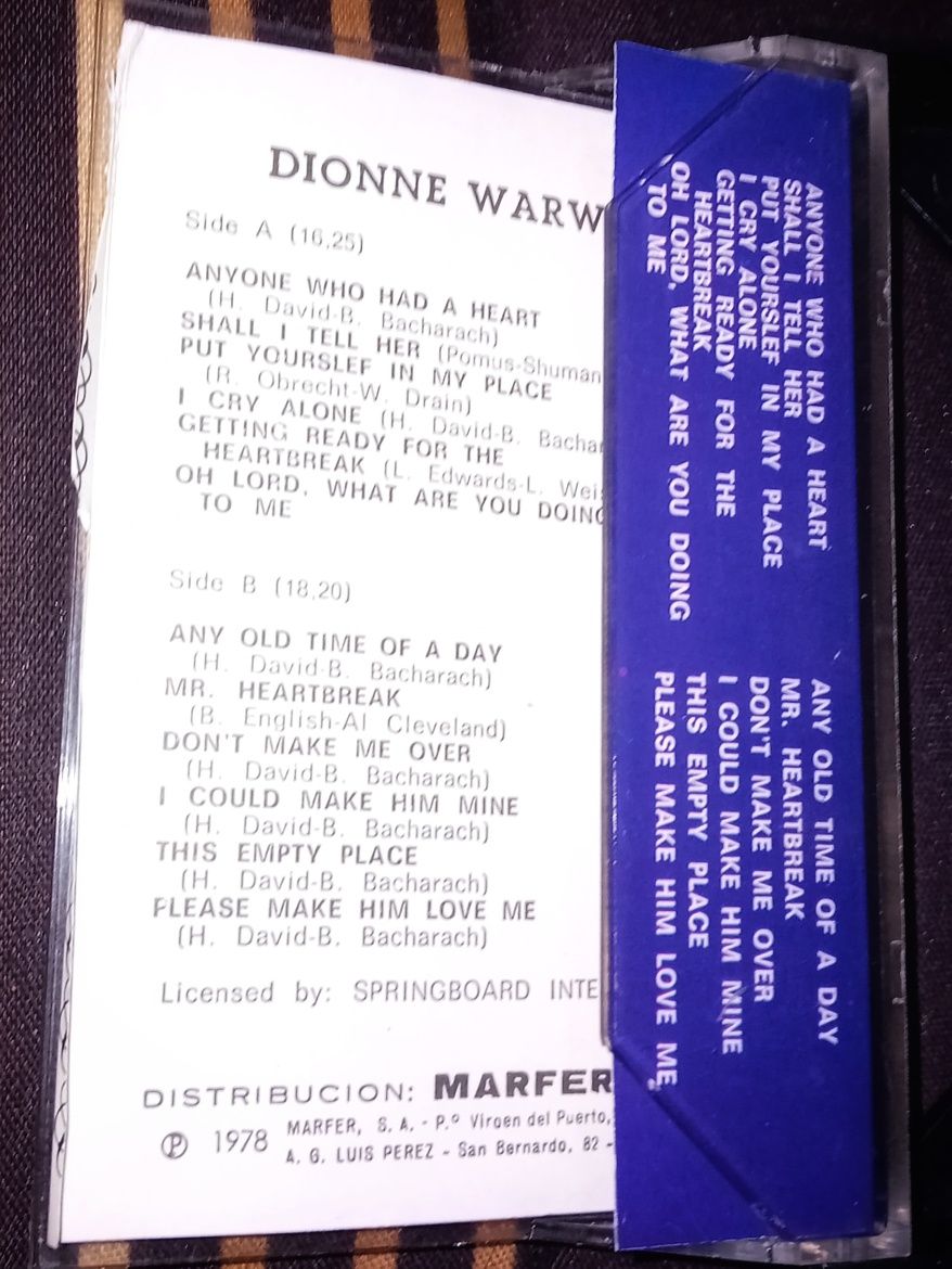 Cassette Dionne Warwick - Grandes Colecciones (Vol. 2)