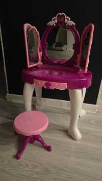 Toaletka dla dziewczynki, różowa z taborecikiem