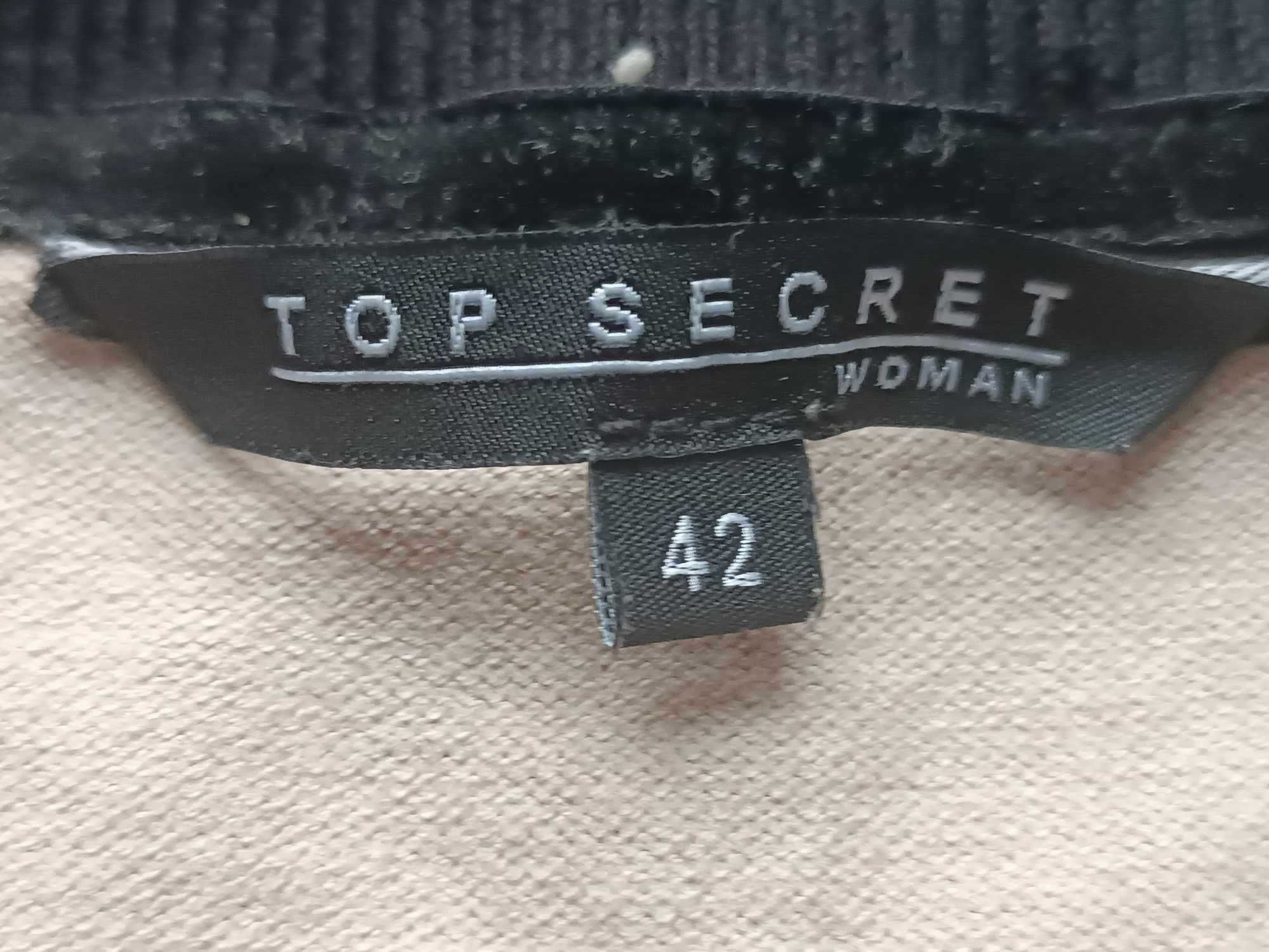 Piękny sweterek rozpinany z kieszeniami dekolt V - L/XL - "Top Secret"