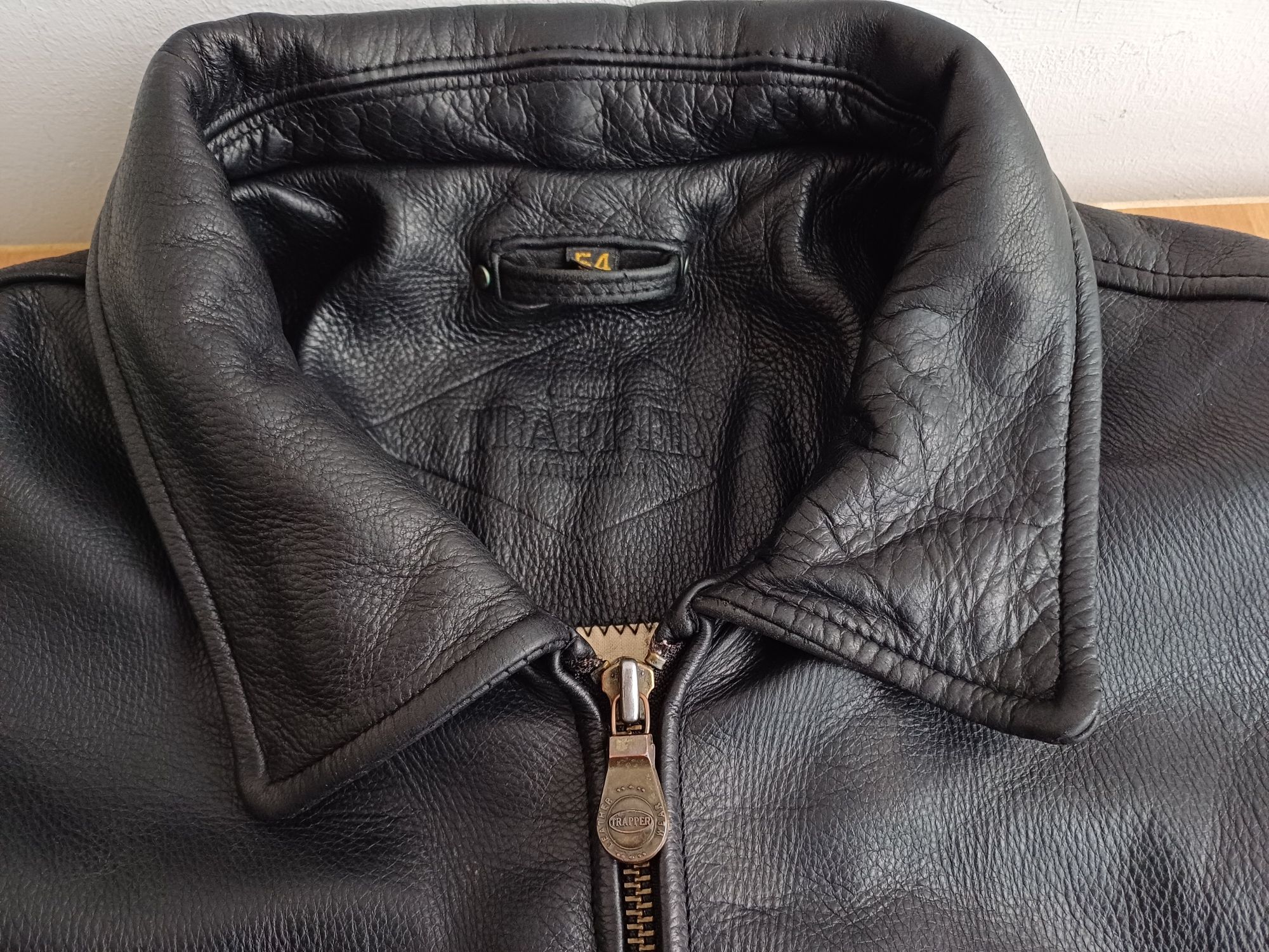 Натуральная кожанная куртка TRAPPER (оригинал) винтаж USA L-XL