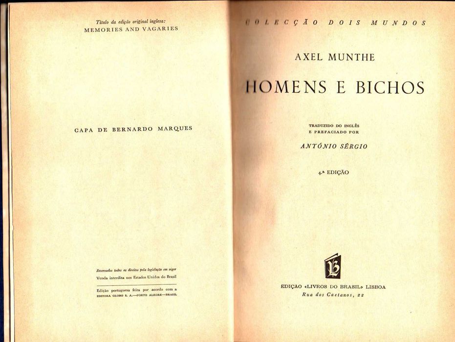 Livro - Homens e Bichos - Axel Munthe