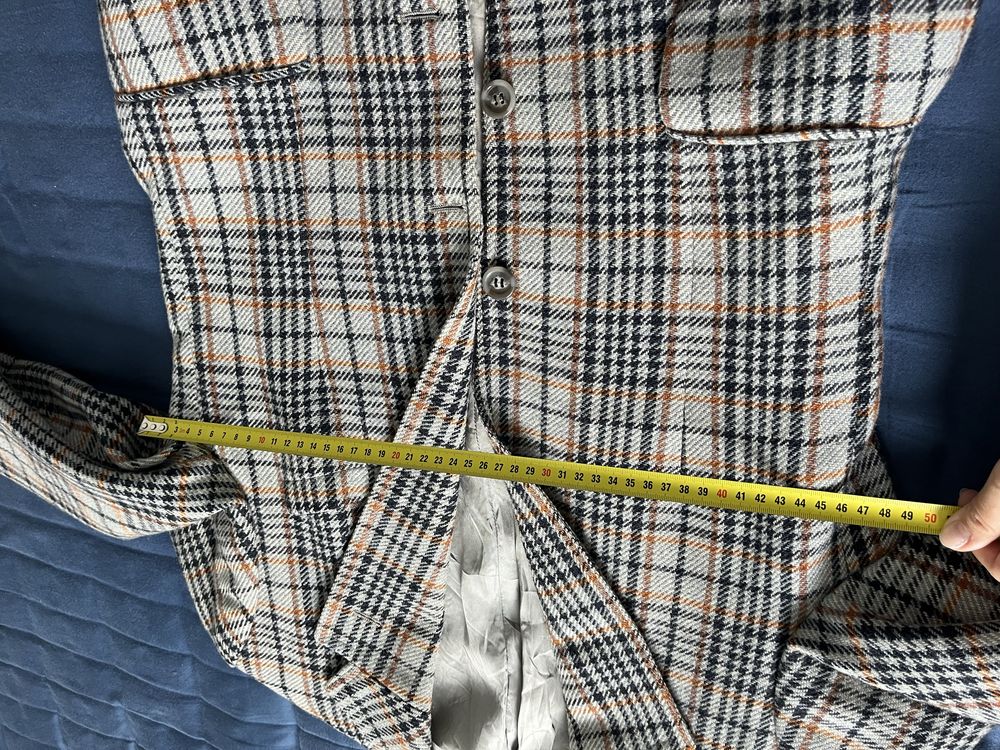 Elegancka marynarka w kratę szara czarna paski oversize