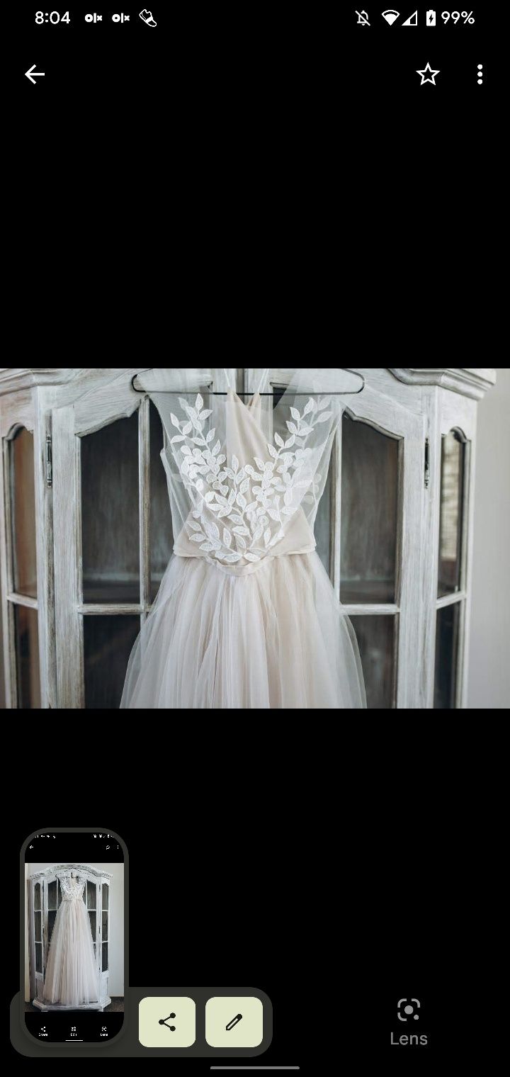 Красивенна весільна сукня в стилі рустік