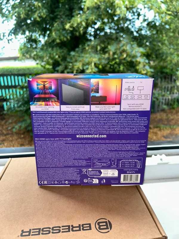 WiZ HDMI Sync Box z taśmą LED do TV, Synchronizuje światło z filmami