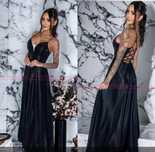 Sukienka czarna gorsetowa 38/M długa ania pretty women maxi balowa
