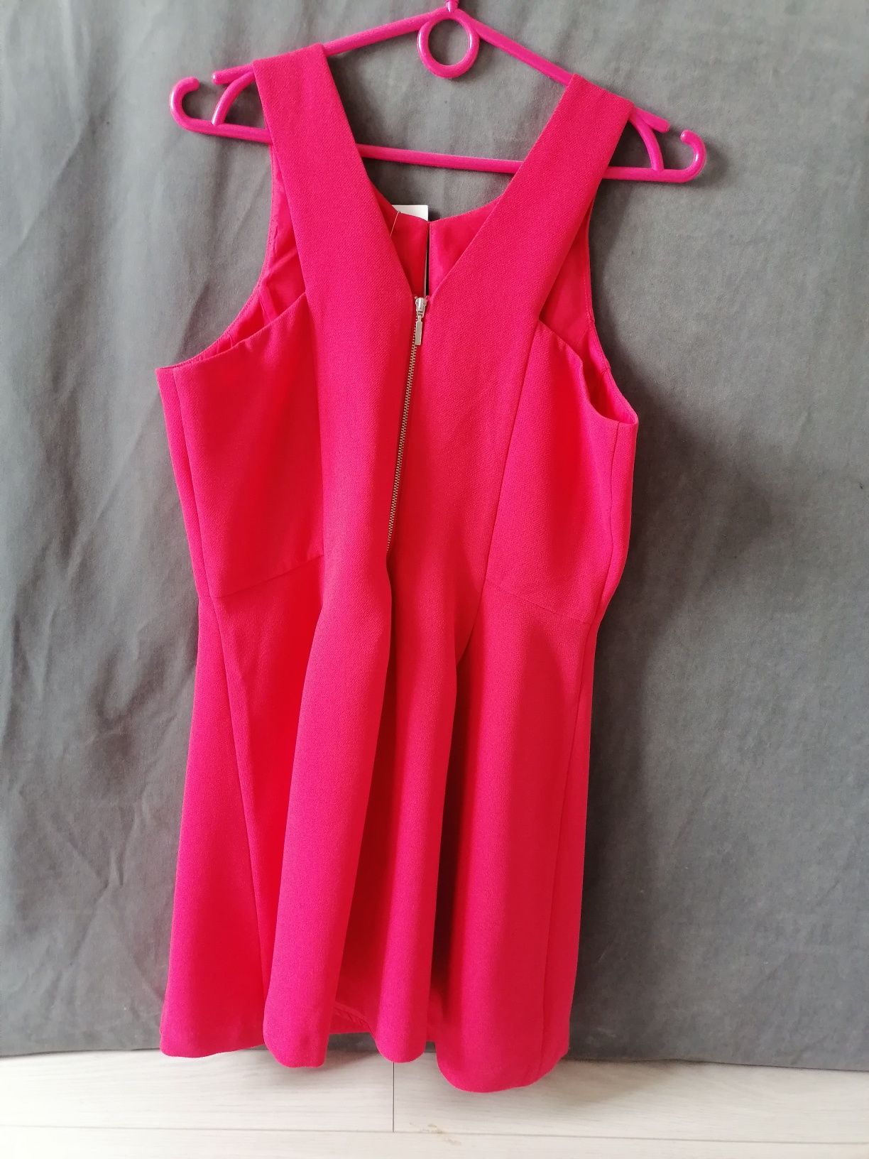 Nowa suknia 38 malinowa sukienka czerwona różowa