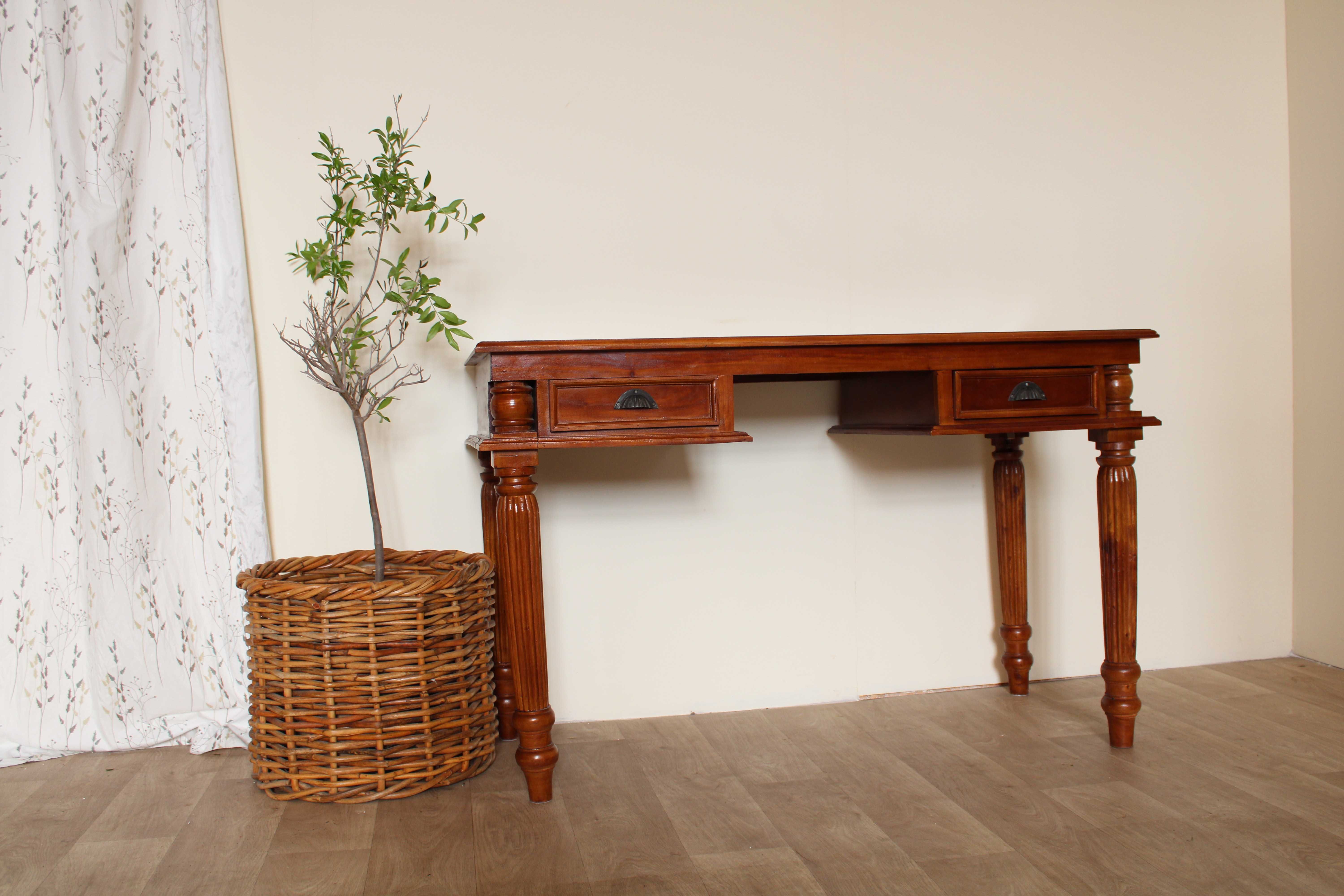 Biurko kolonialne drewniane vintage masywne  solidne stylowe
