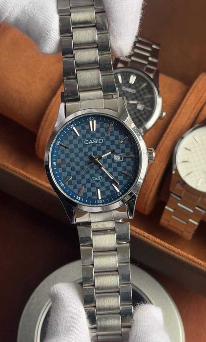 Годинник наручний Casio MTP-VD03B Silver/Blue | часы наручные мужские