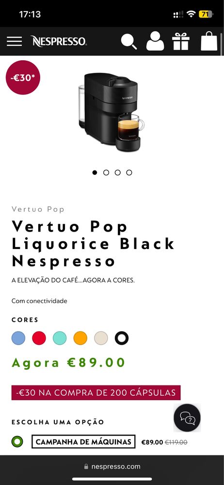 Maquina de Cafe Nespresso Vertuo Pop