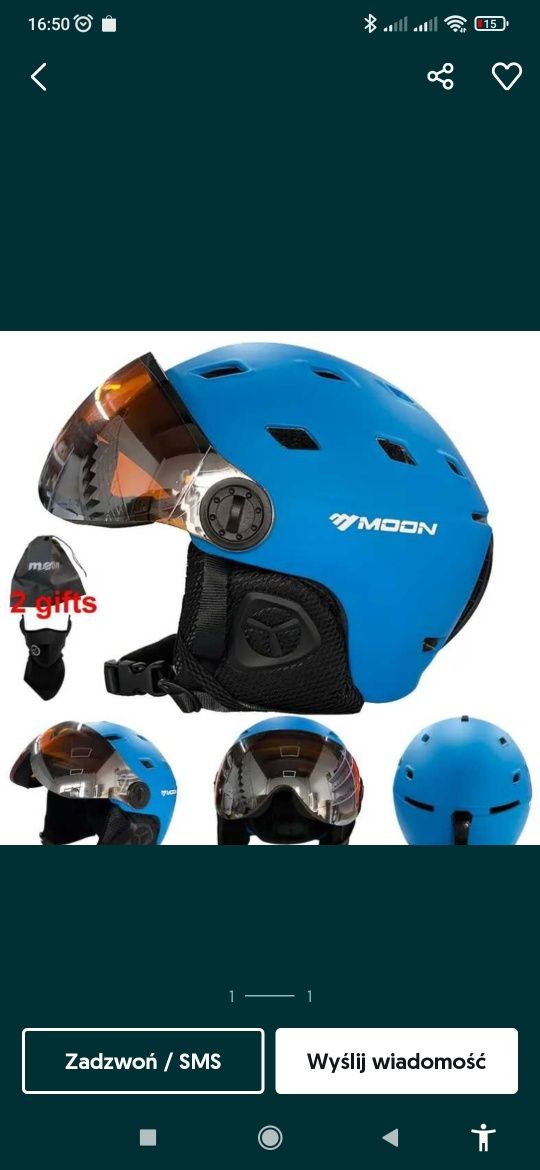 Kask narciarski z szybą Rozmiar L