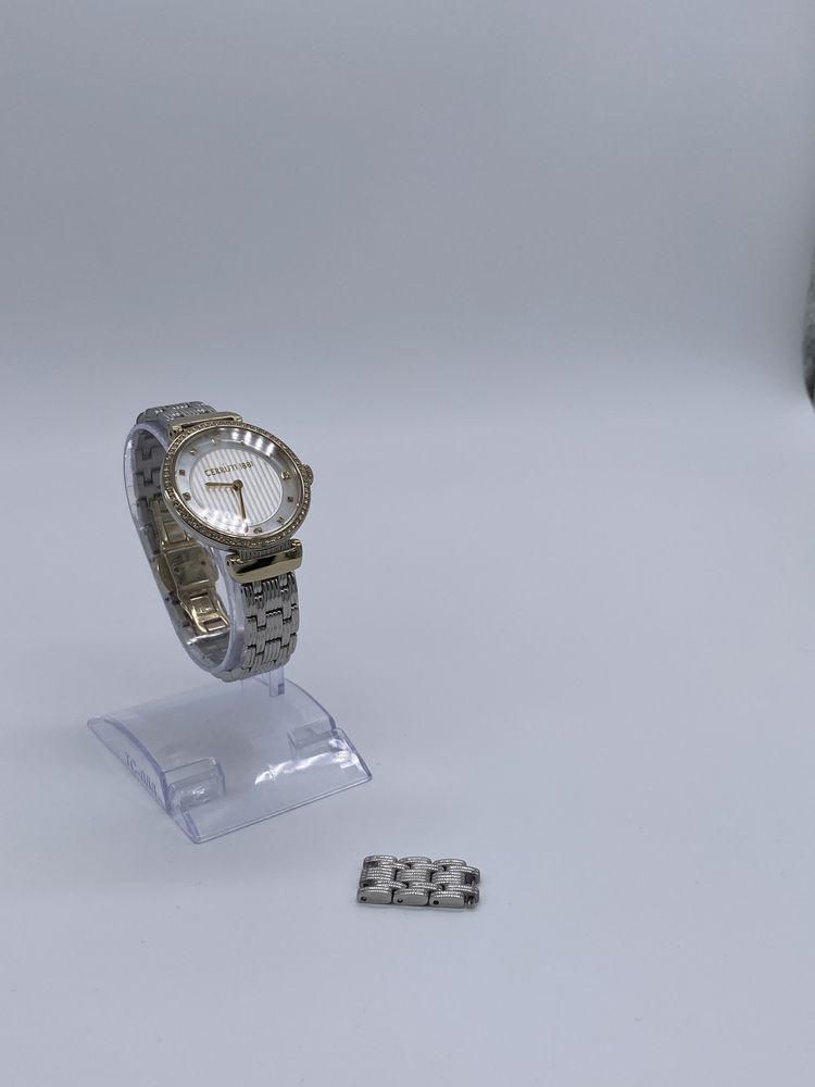 Oryginalny Zegarek damski Cerruti CRM29102 Złoty Srebrny Kryształy
