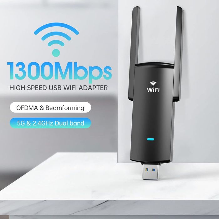 Karta Sieciowa Usb Wifi Ac1300Mbps, Dwuzakresowy Adapter Usb 3.0