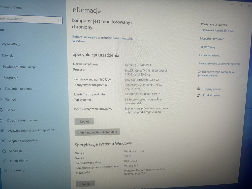 Komputer stacjonarny i5 -4590 8 gb