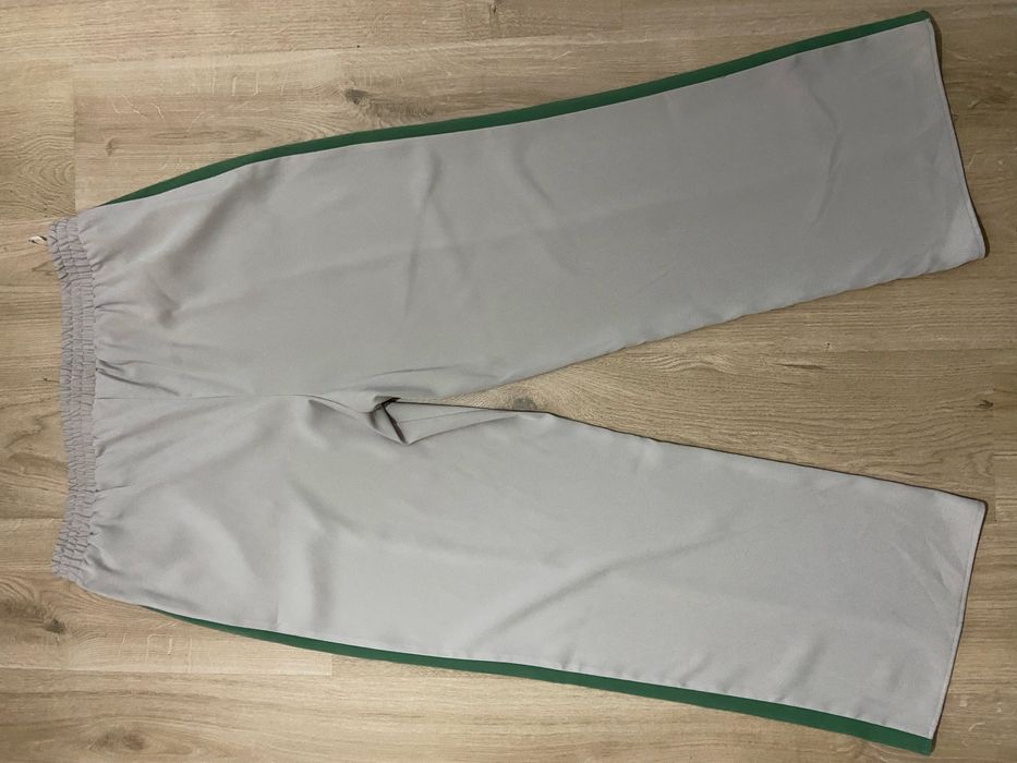 Primark 42 XL beżowe szare lampas szeroka nogawka pas guma spodnie