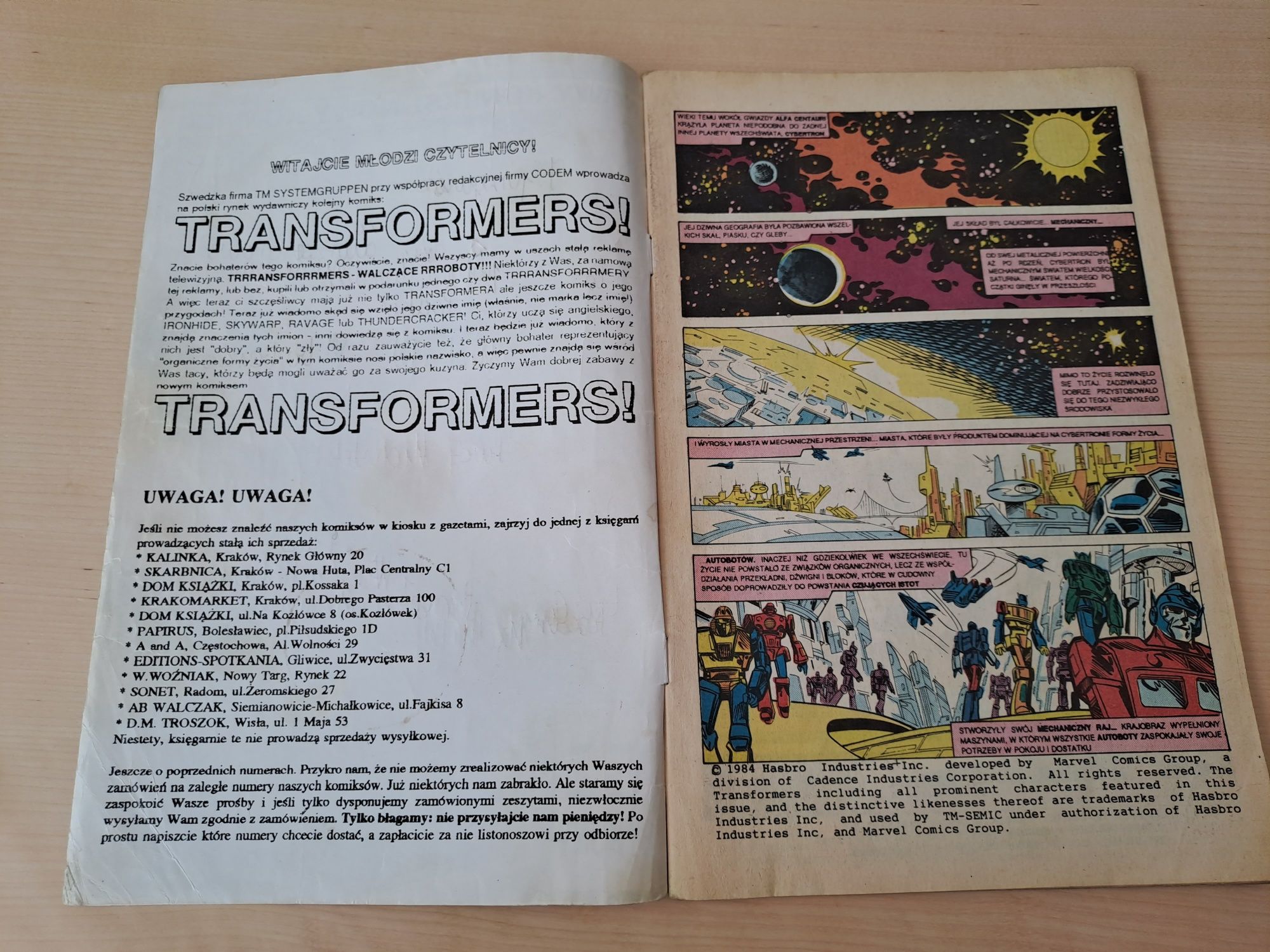 Komiks Trans Formers nr 1/1991