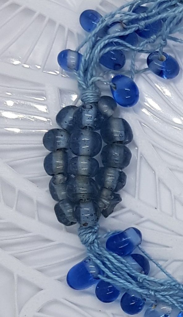 Łezki Murano efektowny niebieski szklany naszyjnik