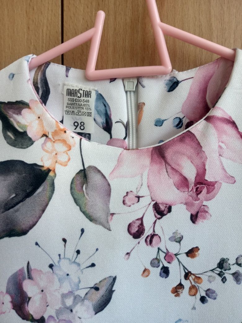 Elegancka sukienka rozm. 98 wesele, komunia, chrzciny