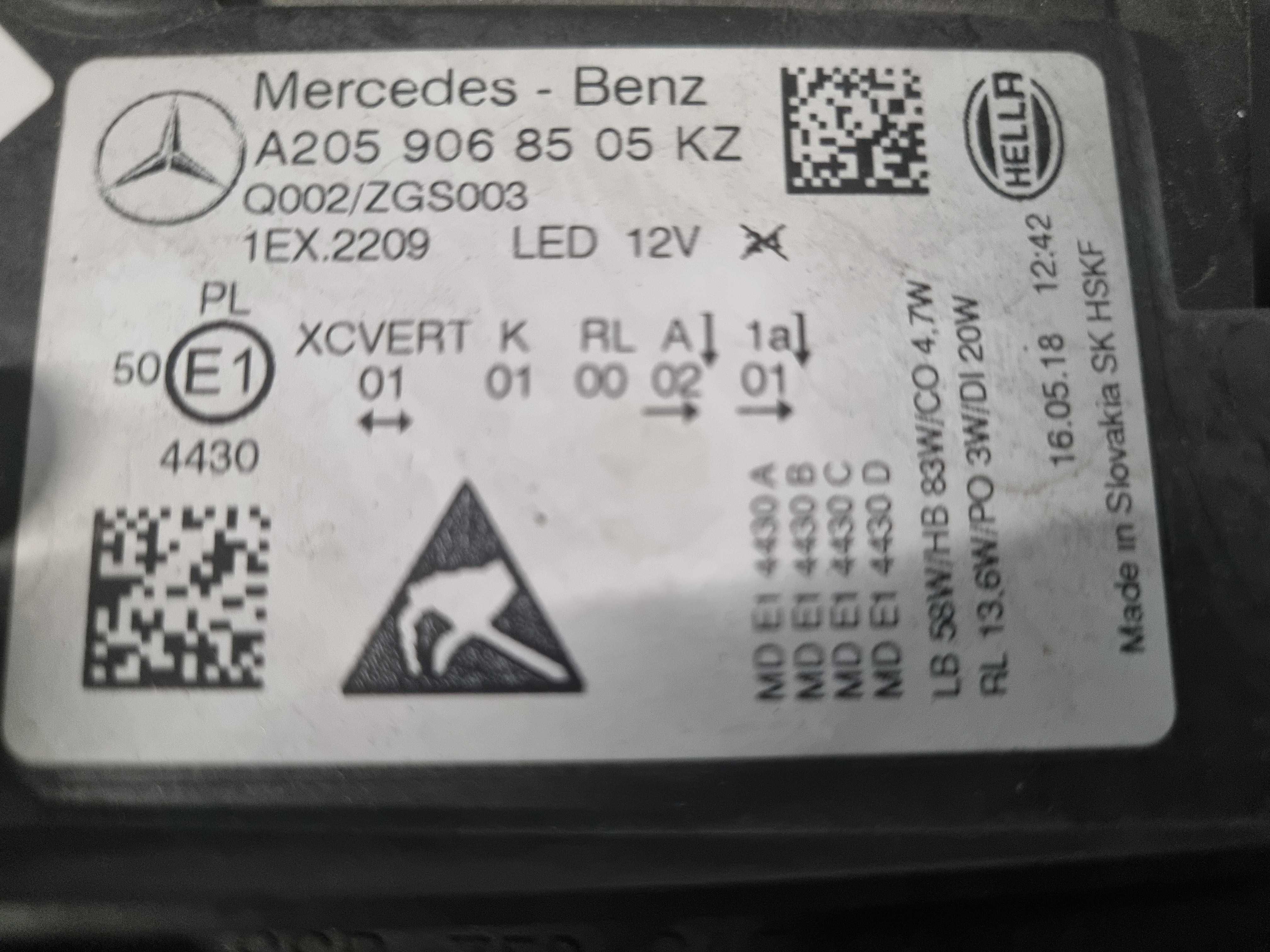 Conjunto Farol Ótica Mercedes W205 Multibeam Led Original