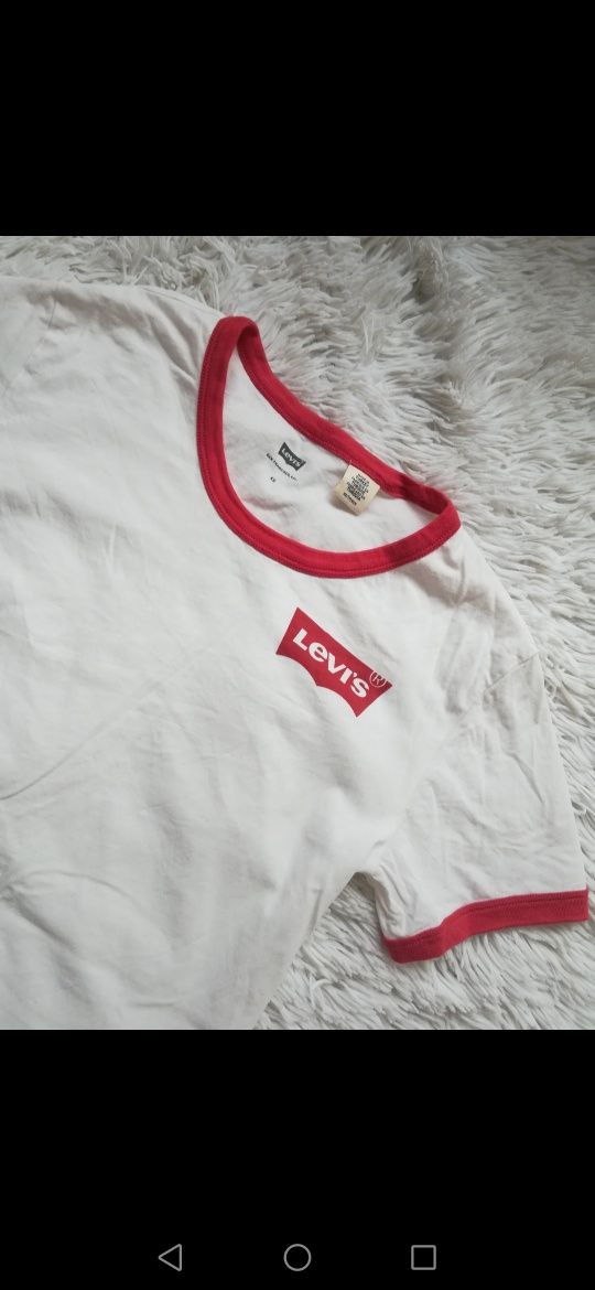 Koszulka levis biało czerwona xs oldschool modna instagram 34