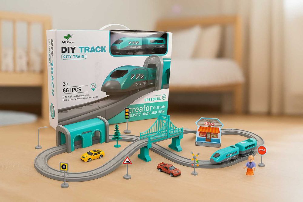 Іграшкова дитяча залізна дорога потяг поїзд паровоз залізниця електрич