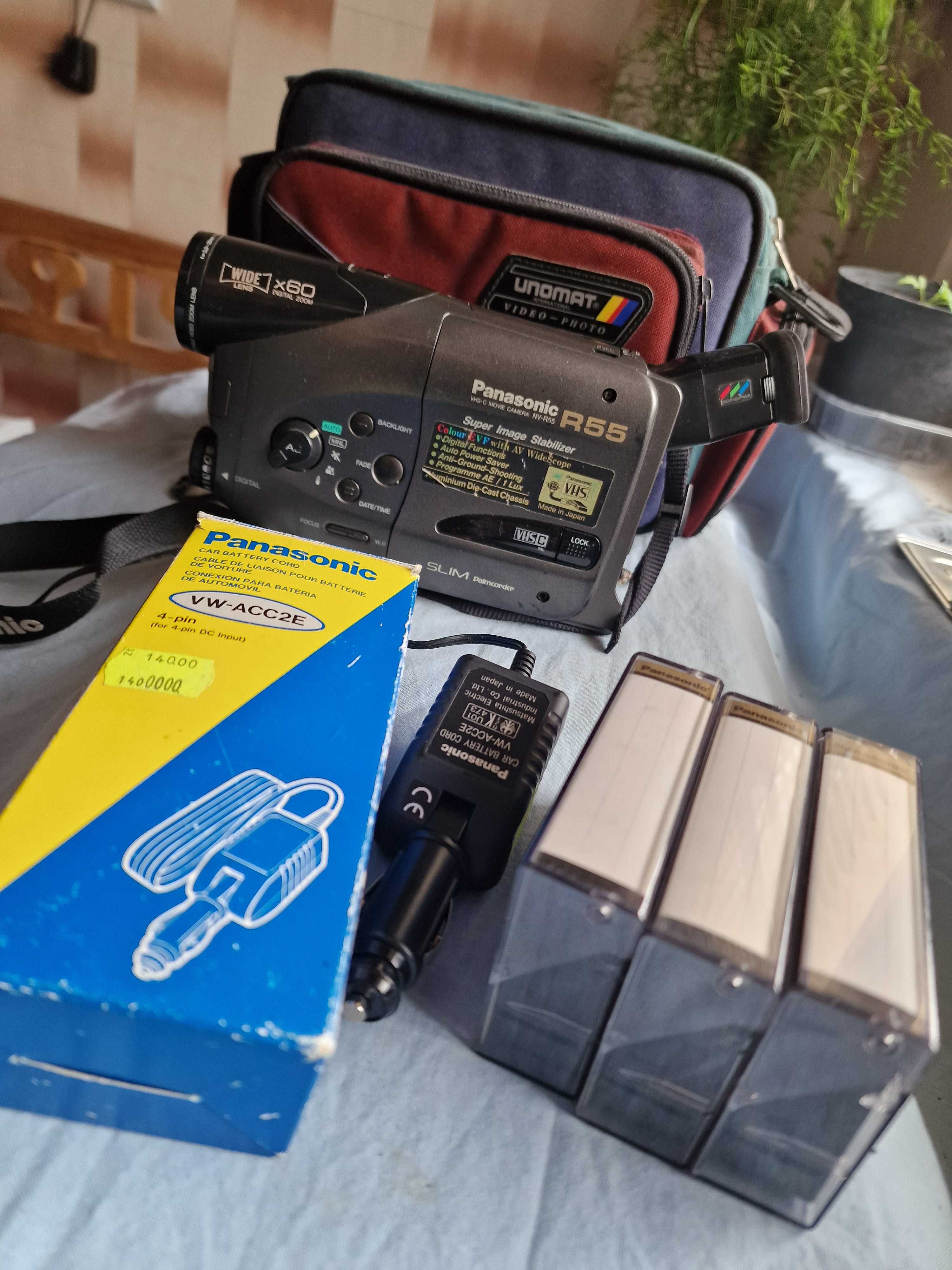 Kamera VHS-C Panasonic R55 +osprzęt, +torba=nie aktywne