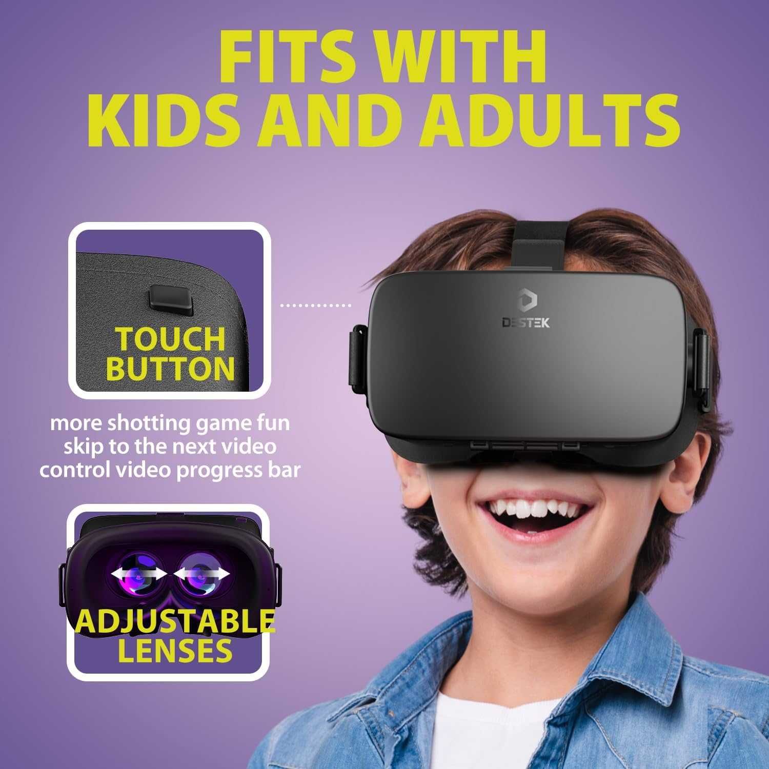 Okulary VR DESTEK V5 + pilot Android iOS 4,7- 6"