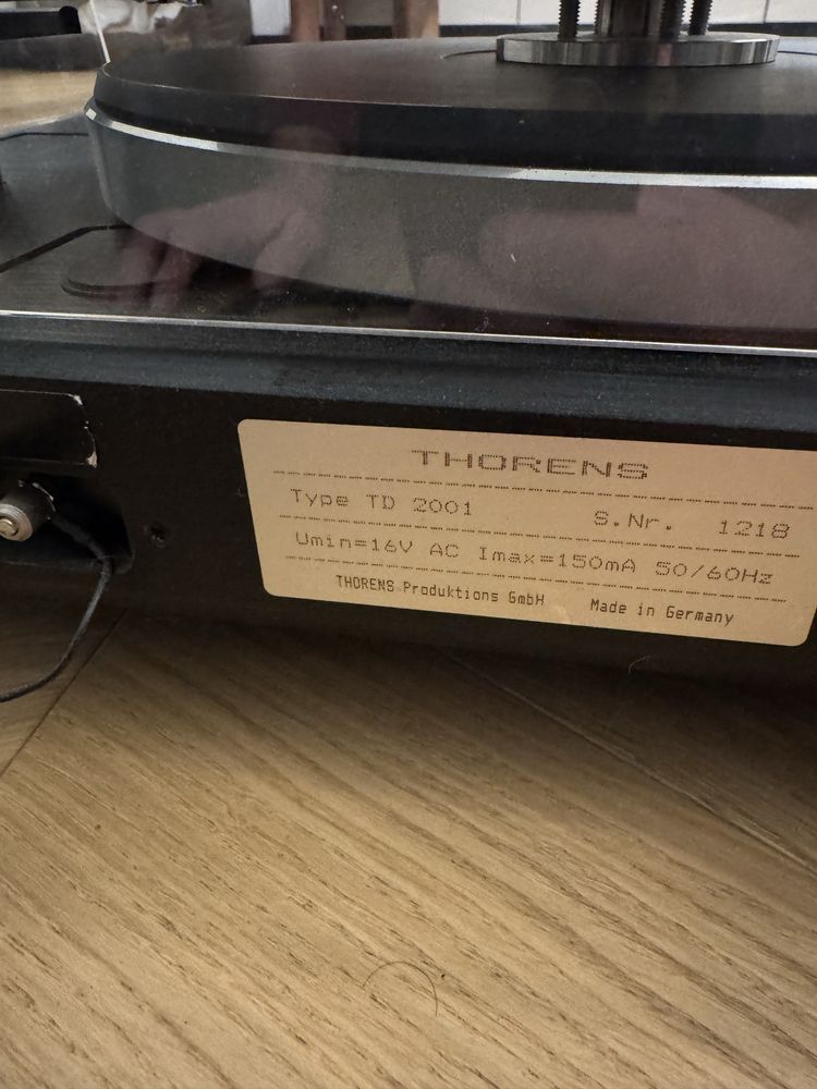 Gramofon thorens TD 2001 zamiana