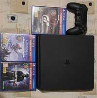 Playstation 4 Slim 1 TB c/ 3 jogos e caixa