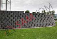Pustak oporowy skarpowy mur murek ogrodowy łupany łukowy gazon grafit