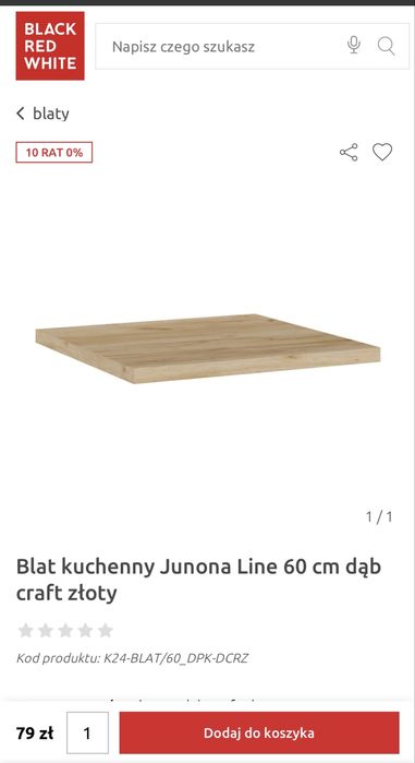 Szafka kuchenna pod zabudowę piekarnika
