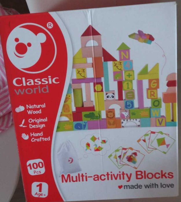 Деревянный конструктор Classic World multi activity blocks,100 деталей