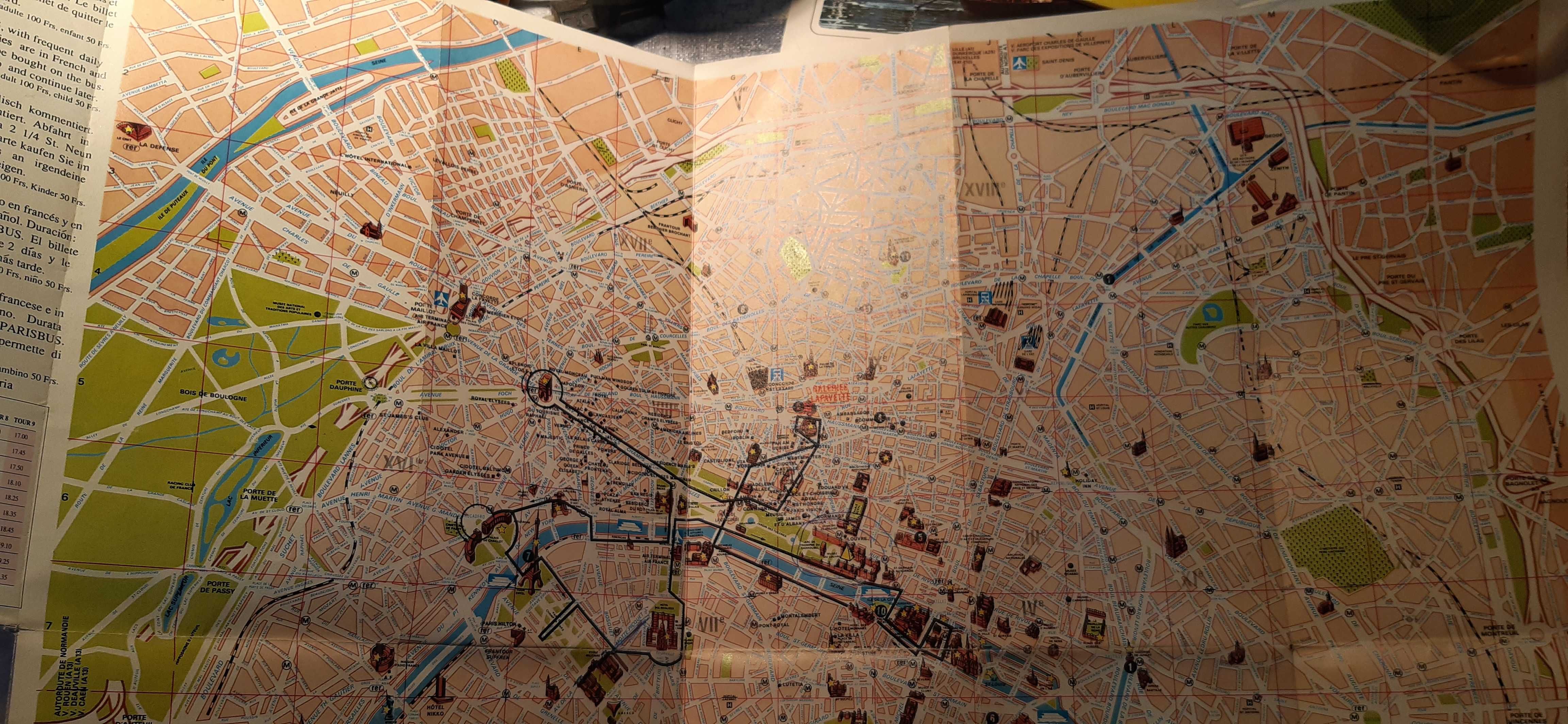 stara mapa Paryż dla kolekcjonerów