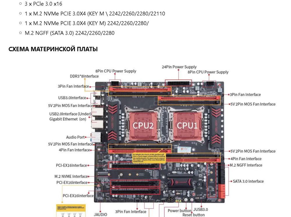 Ігровий комплект HUANANZHI X99 DUAL T8D