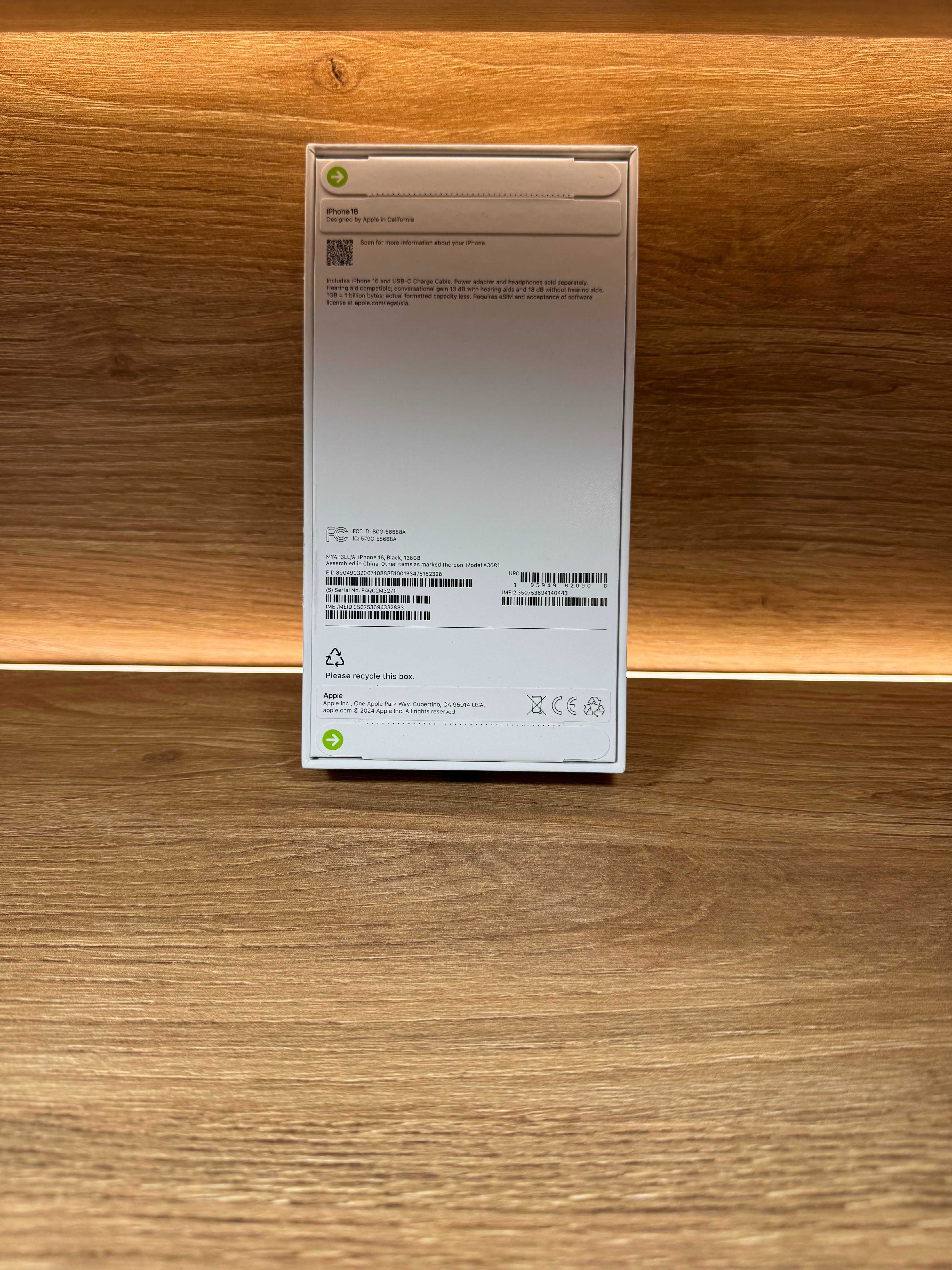 iPhone 16 128 Black!!! НОВИЙ!!! З США!!! Неверлок!!!