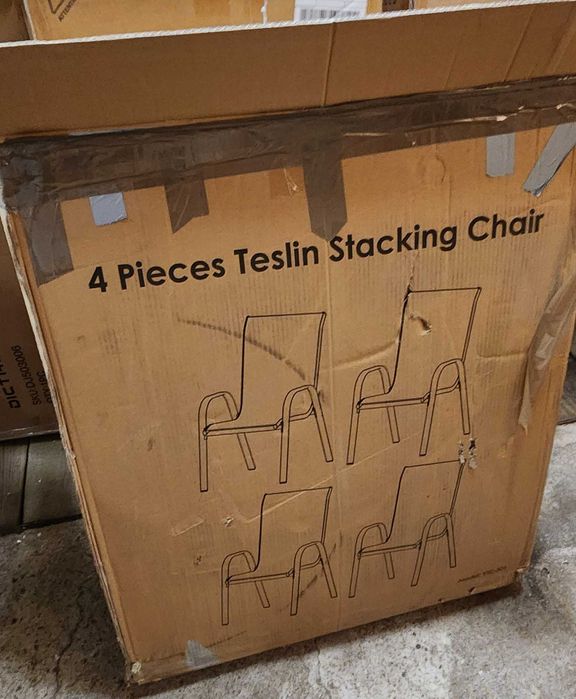 Krzesła ogrodowe 4 sztuki, balkonowe, czarne, łatwe do przechowywania