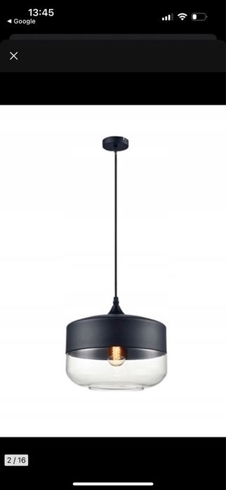 Lampa loft szlana czarna