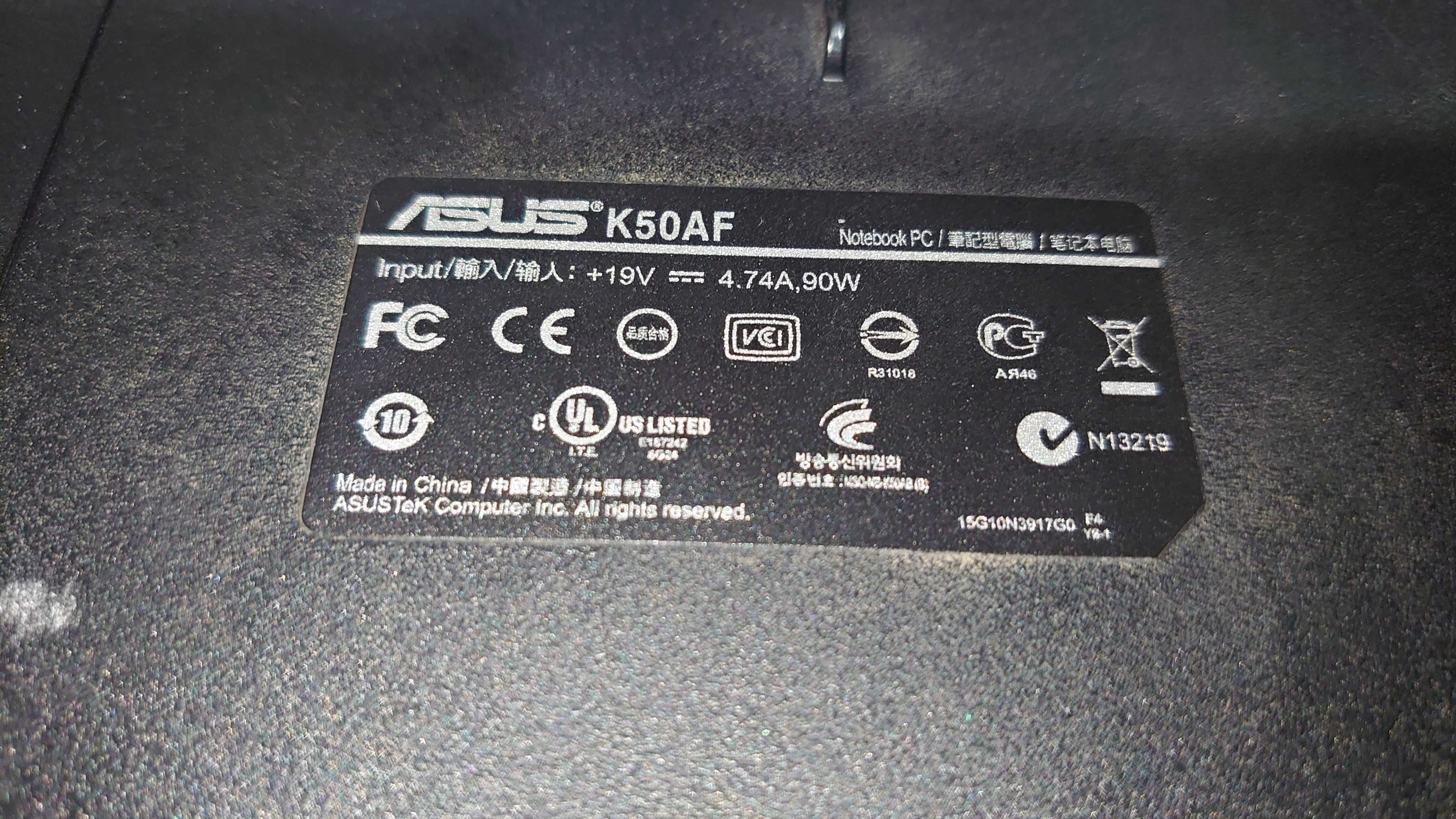 ASUS K50AF Н/Р  на відновлення , запчастини, по-компонентно.