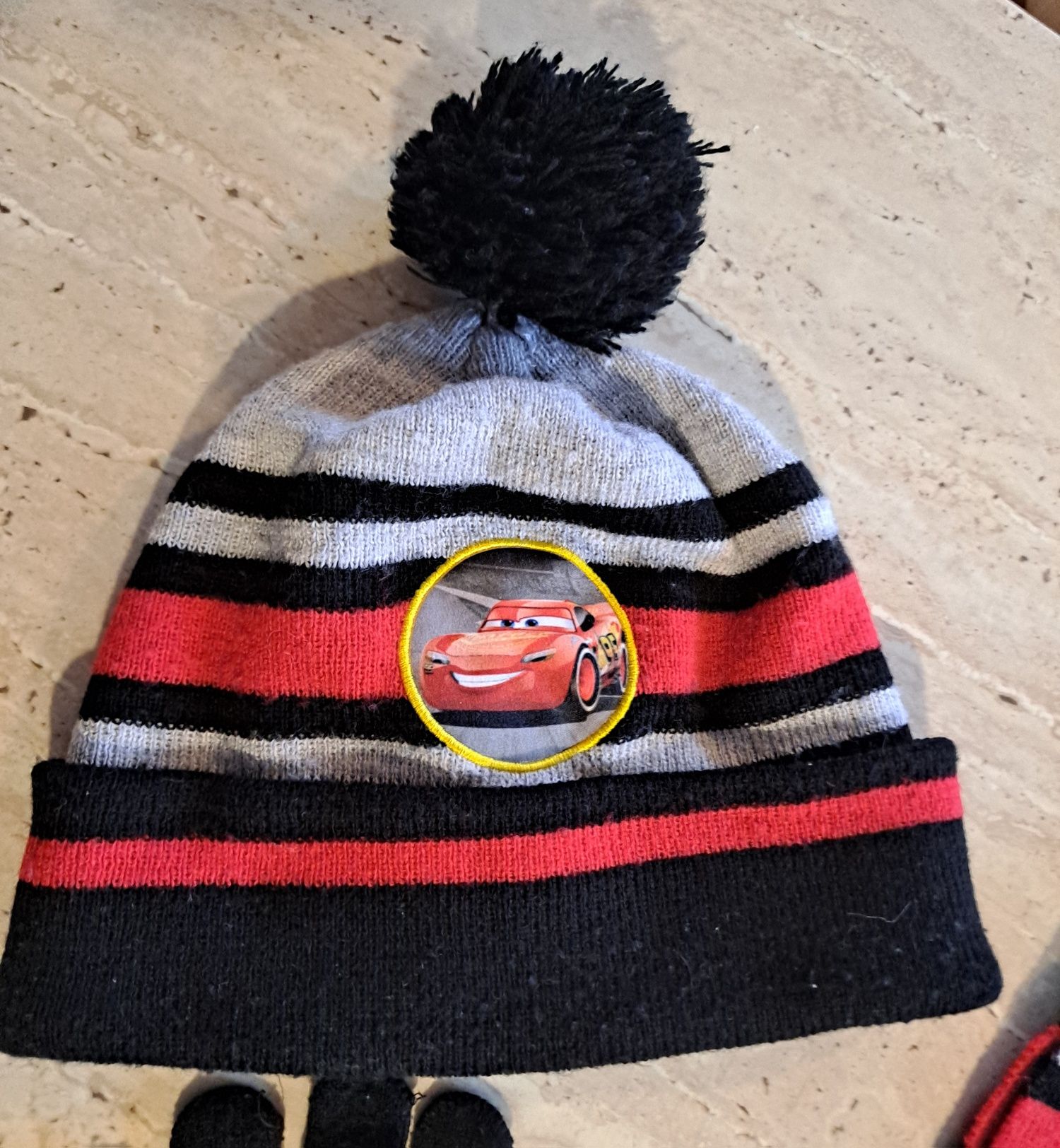 Zestaw zimowy czapka szal rękawiczki dla dzieci Auta Cars samochód