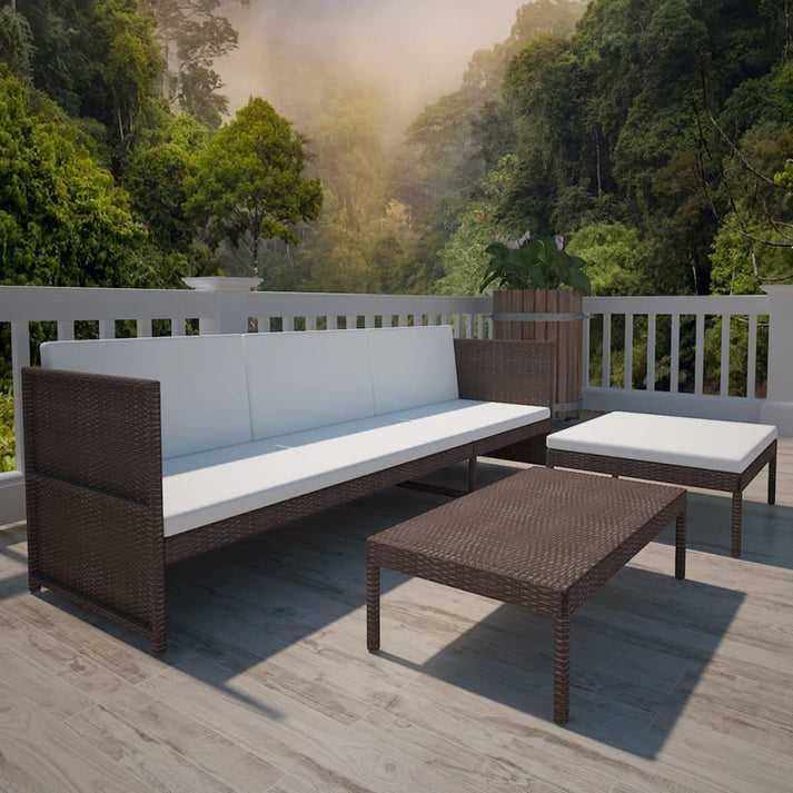 Conjunto Lounge de Jardim Jullieta em Vime Castanho - Leva-Me-Contigo