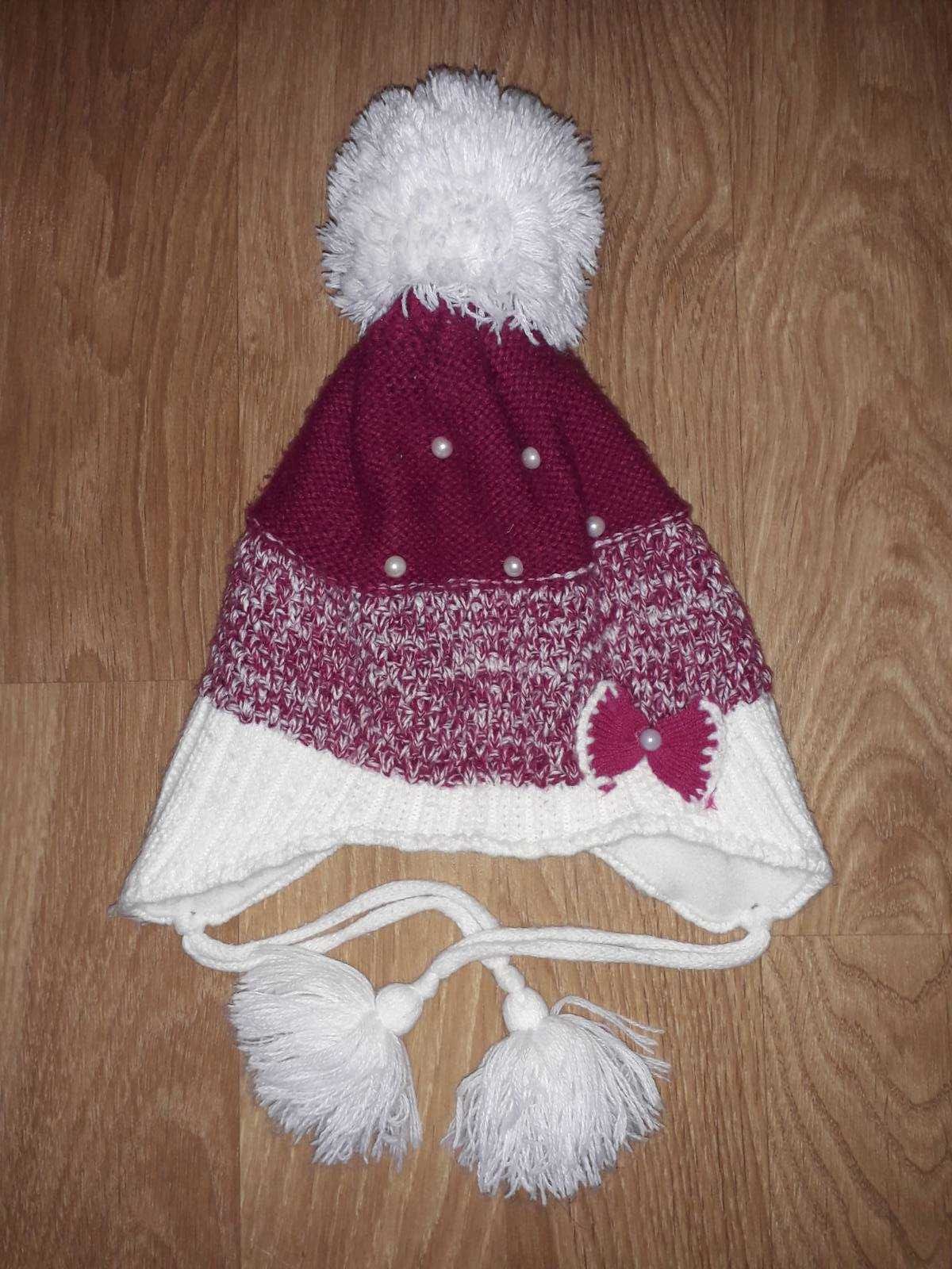 Шапка и шарф на девочку, комплект 5-6лет зима