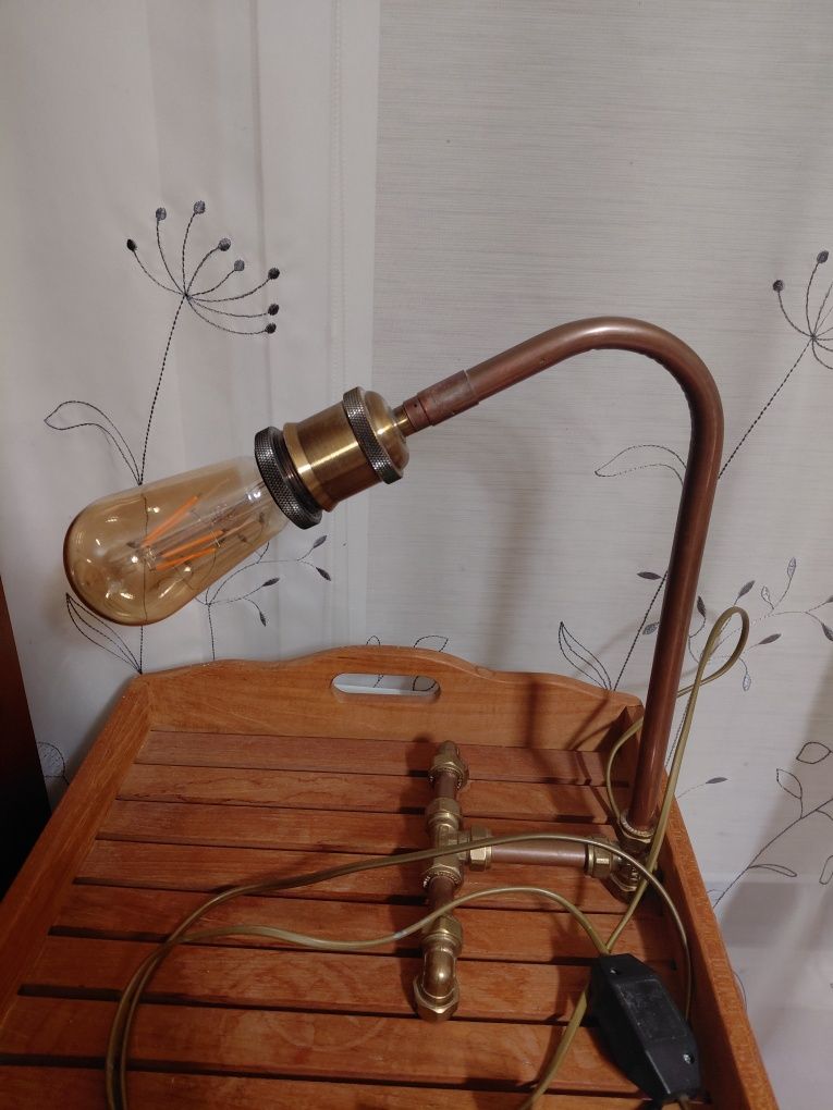 Lampa stołowa nocna w stylu industrialnym wys. 34 cm retro Loft