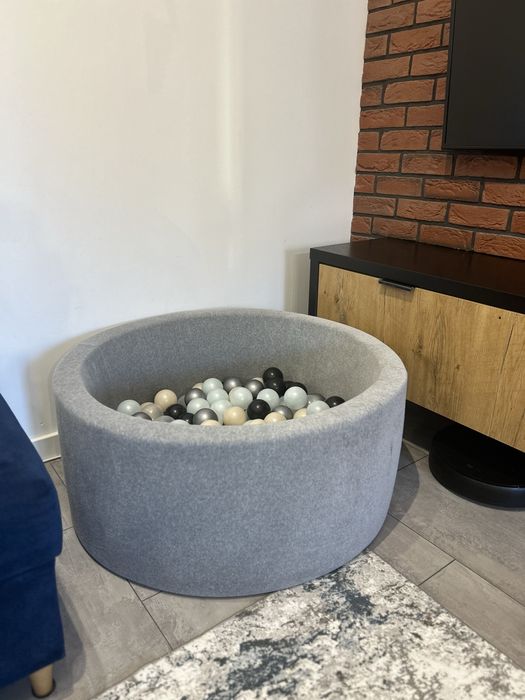 Suchy basen z kulkami 40x90 Velvet Szary + 250 piłek
