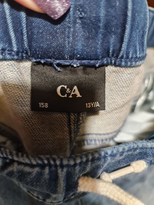 Calções ganga escura com elastano